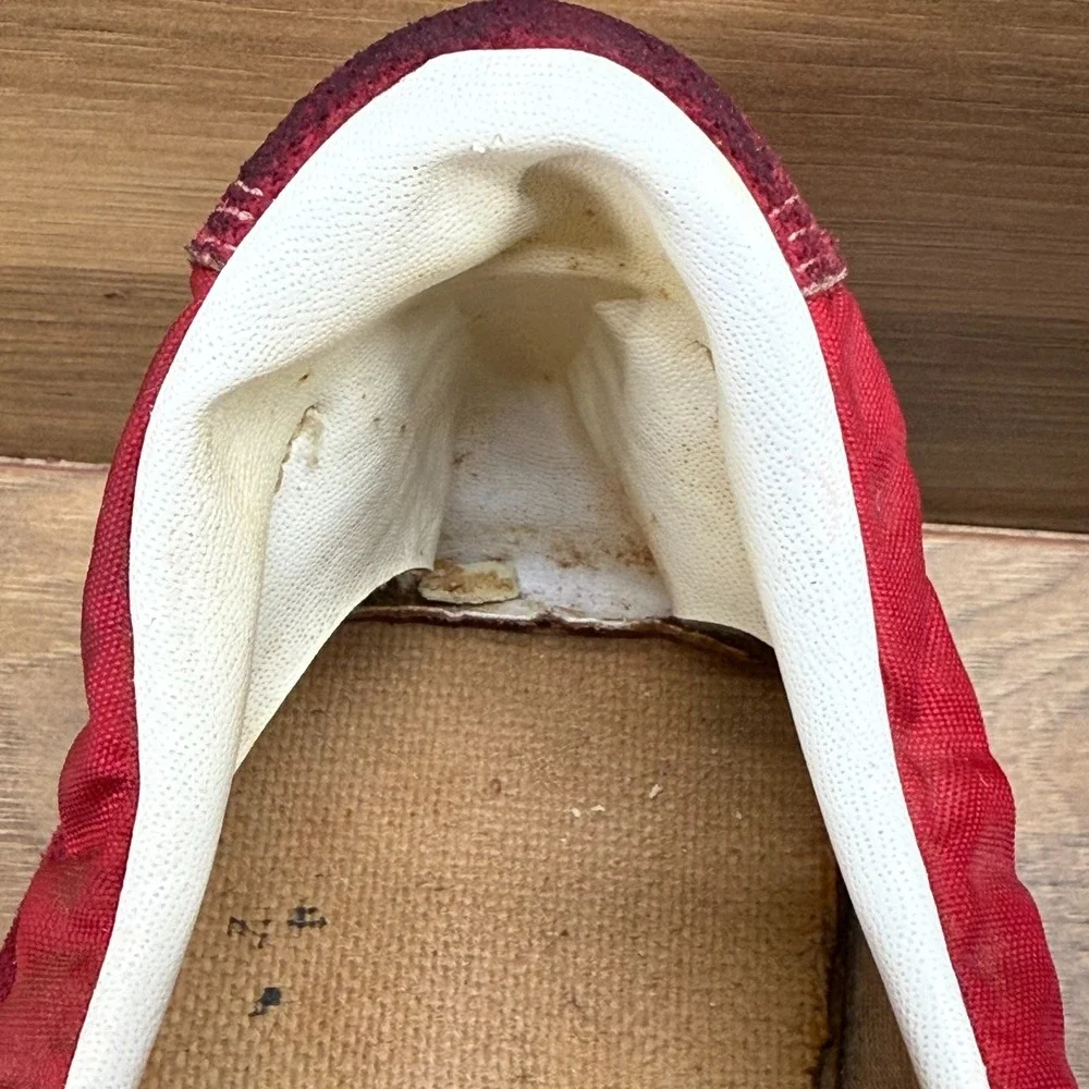 VINTAGE 70's Converse Coach V Jogger Sneakers 10.5 Red Suede Nylon Low Top - Picture 6 of 12